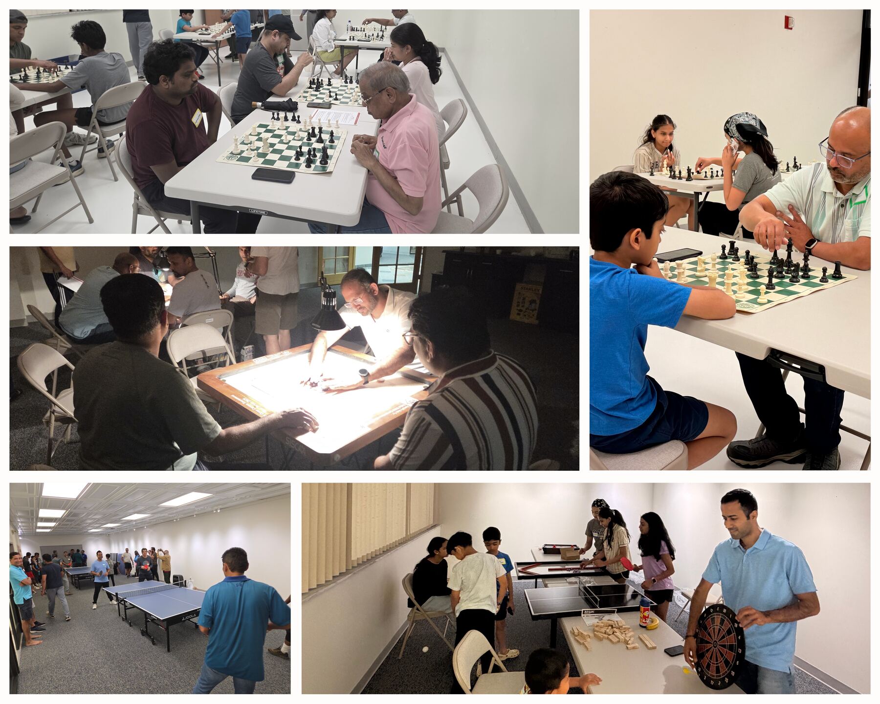 Khel Sandhya game night with chess, carrom, table tennis, and darts