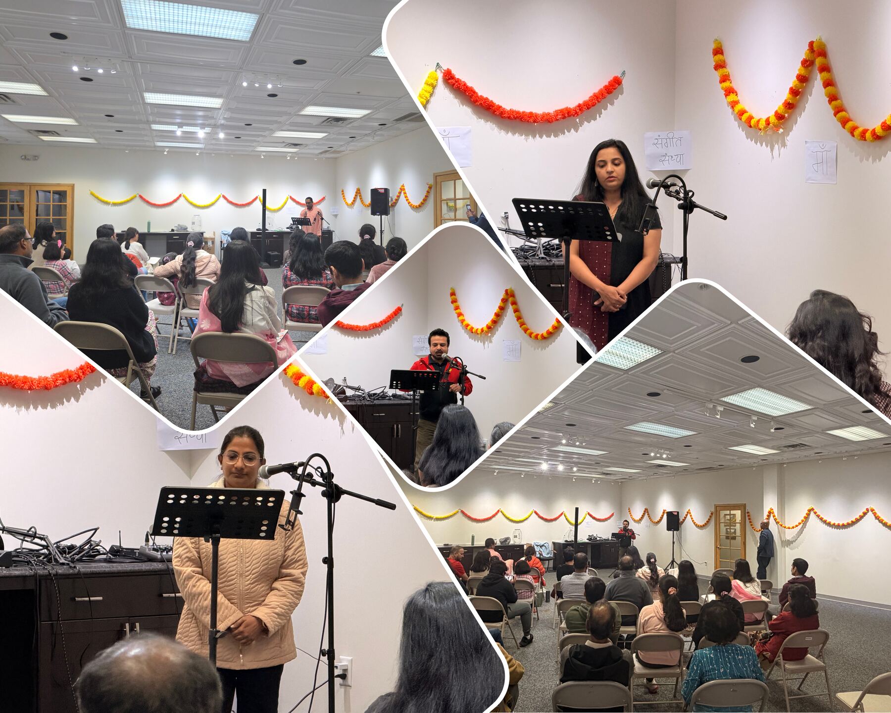 Sangeet Sandhya community singers performing on stage